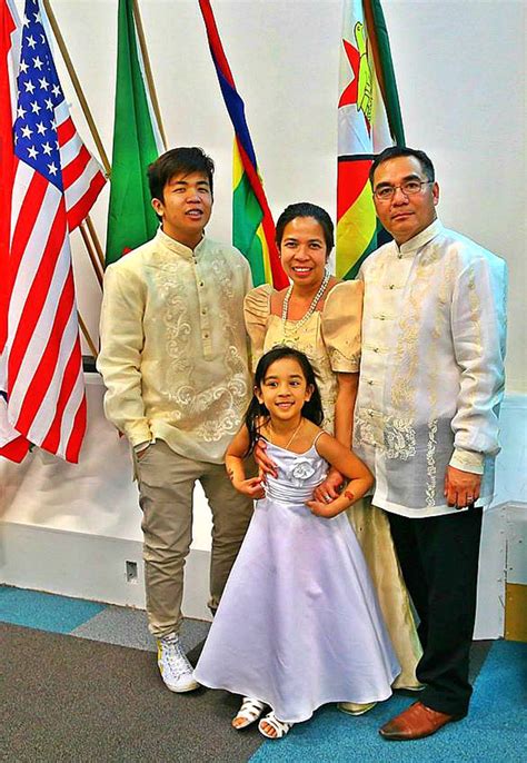 The family is wearing Filipiniana for an International Service in ...