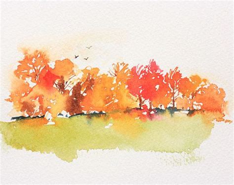 easy fall watercolor paintings - Shirleen Oakley