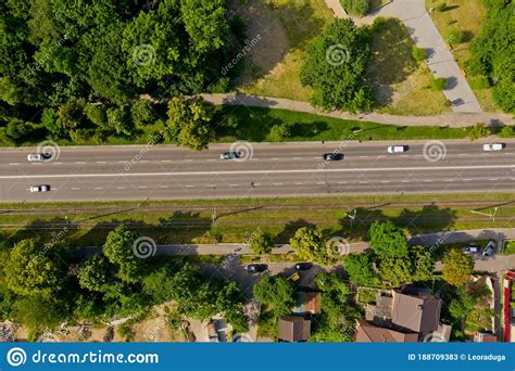 Top View of the Road in the City. Stock Image - Image of street, lane ...