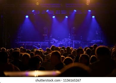 Empty Concert Stage Crowd Front Blue Stock Photo 1136165267 | Shutterstock