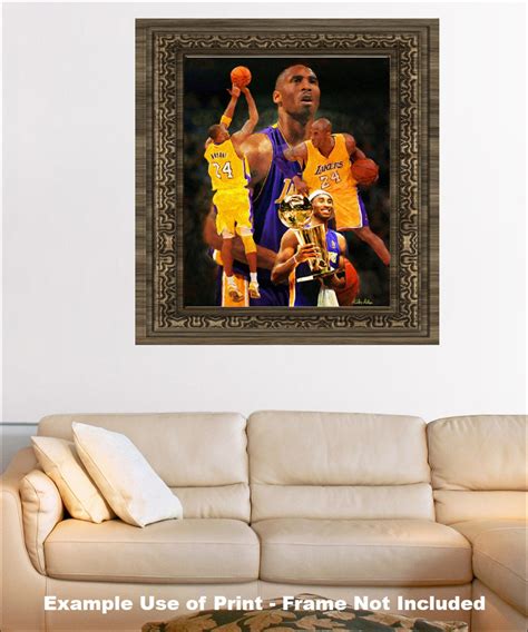 Kobe Bryant LA Lakers 2 NBA Basketball Art Print 11x14 48x36 - Etsy