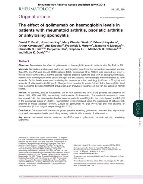 (PDF) The effect of golimumab on haemoglobin levels in patients with ...