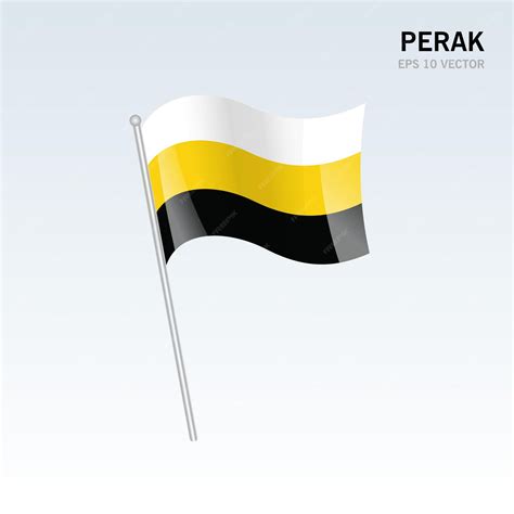 Premium Vector | Waving flag of perak state and federal territory of malaysia isolated on gray ...