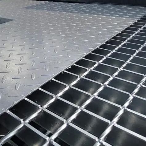 Drain Cover Galvanised Steel Grating With Checkered Plate