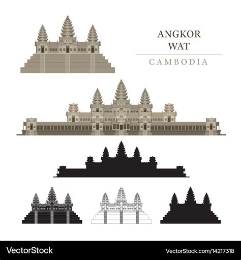 Angkor wat cambodia Royalty Free Vector Image - VectorStock