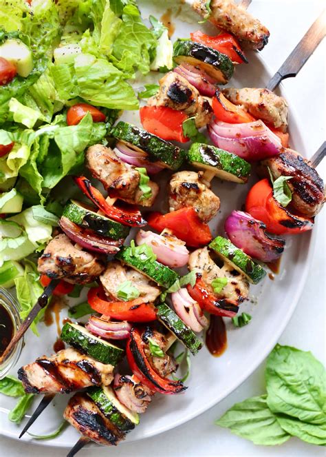 Grilled Balsamic Pork Kebabs - Low Carb - Cook At Home Mom