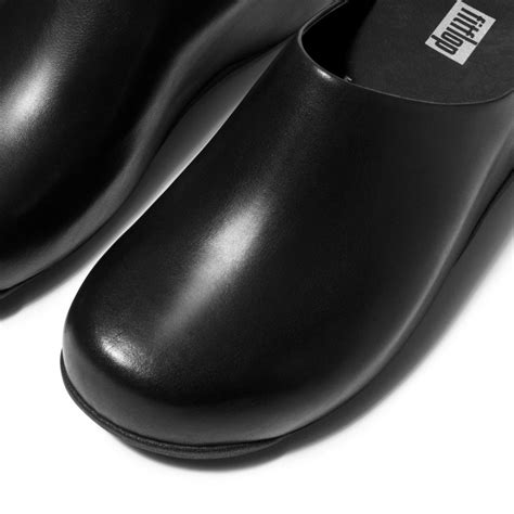 FitFlop Shuv Leather Clogs Black – FitFlop Australia