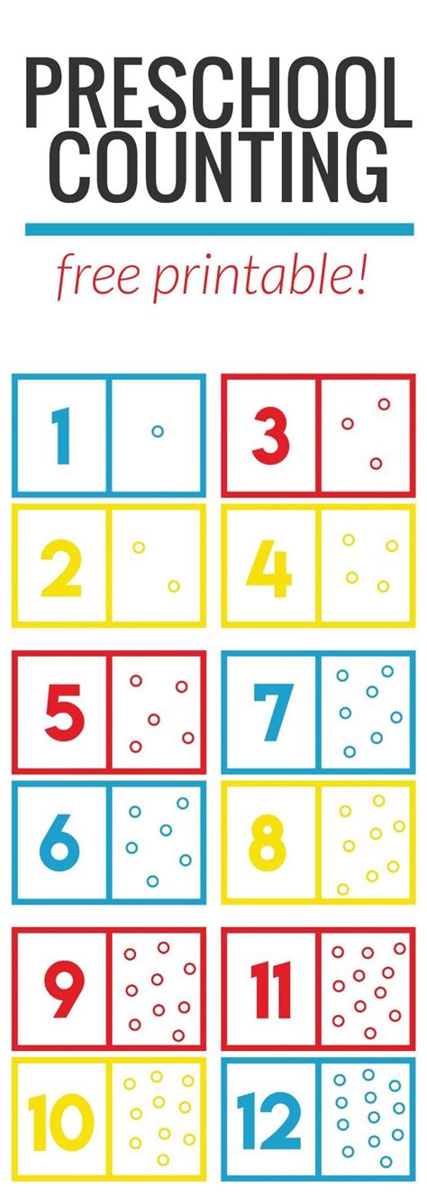 Preschool Math Counting Game + Free Printable | Preschool math, Math counting games, Preschool ...