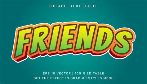 Friends 3d editable text effect 22966217 Vector Art at Vecteezy