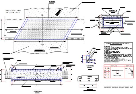 Small bridge plan detail dwg file - Cadbull