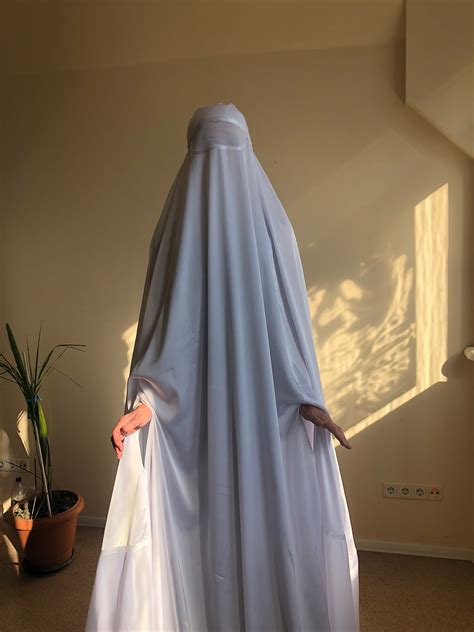 White Afghan Burqa Silk Khimar Cape Niqab Full Long Hijab | Etsy