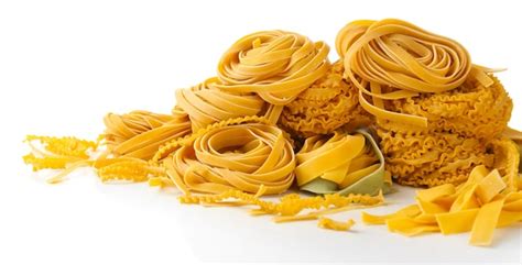 Premium Photo | Raw homemade pasta isolated on white