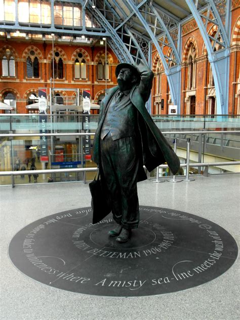 London, UK. "John Betjeman, who helped to save St Pancras station from ...