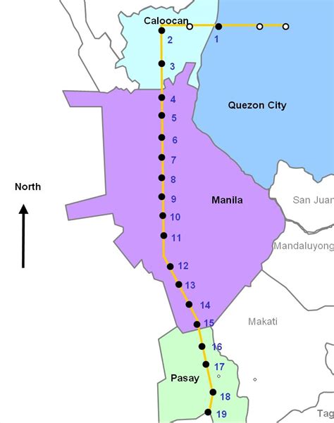 Lrt 1 stations map - Lrt line 1 stations map (Philippines)