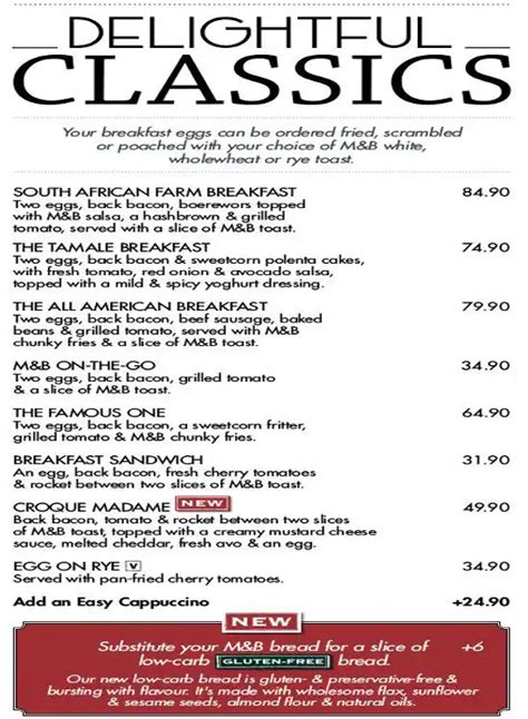 Mugg & Bean Menu, Menu for Mugg & Bean, Ruimsig, Roodepoort - Zomato SA