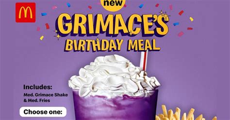 McDonald's is Releasing A Special Grimace Birthday Meal That Comes with ...