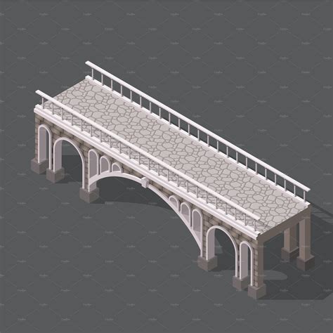 Isometric drawing of a stone bridge | Custom-Designed Graphic Objects ...