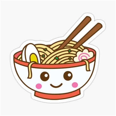 "Kawaii Ramen Cute Asian Noodles Art" Sticker for Sale by DetourShirts | Redbubble