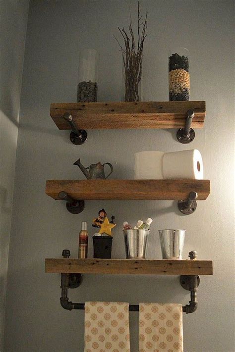 65 Beautiful Farmhouse Bathroom Remodel Ideas - Page 13 of 61 in 2020 | Rustic bathroom shelves ...