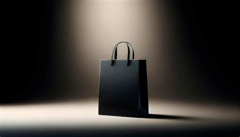 Premium AI Image | Elegant Black Shopping Bag Under Spotlight