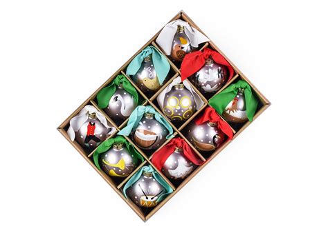 12 Days of Christmas - Set of 12 Glass Ornaments - Coton Colors by Laura Johnson