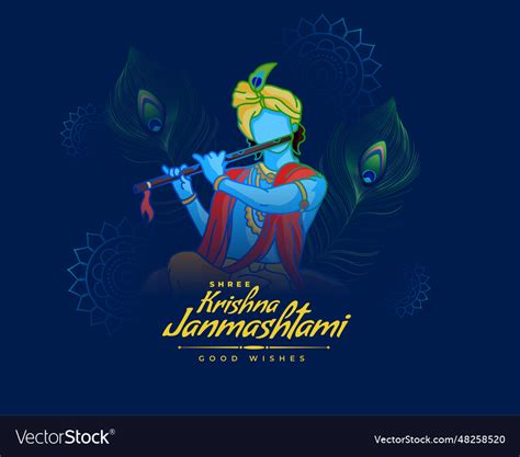 Beautiful krishna janmashtami festival card design