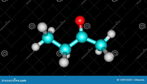 Butanone Molecular Structure Isolated on Black Stock Illustration ...