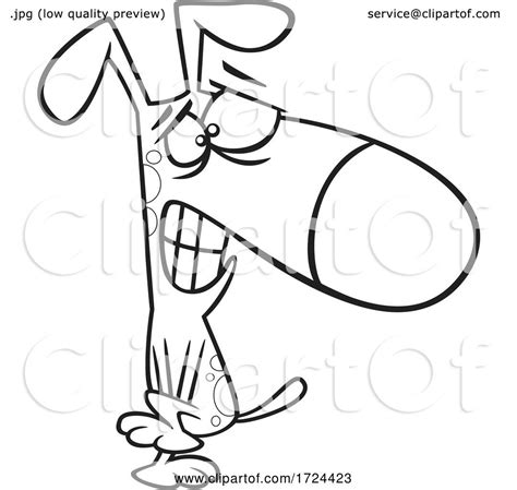 Cartoon Black and White Dog Doing the Gotta Pee Dance by toonaday #1724423