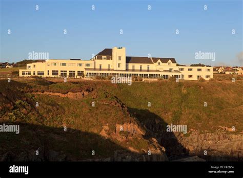 The Cliff Hotel At Gwbert on Sea on a pleasant Summers evening Stock ...