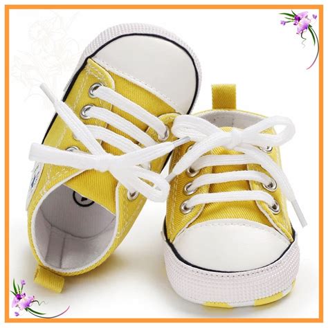 Yellow Baby Shoes, Yellow Shoes, Yellow Sneakers, Canvas Baby Shoes ...