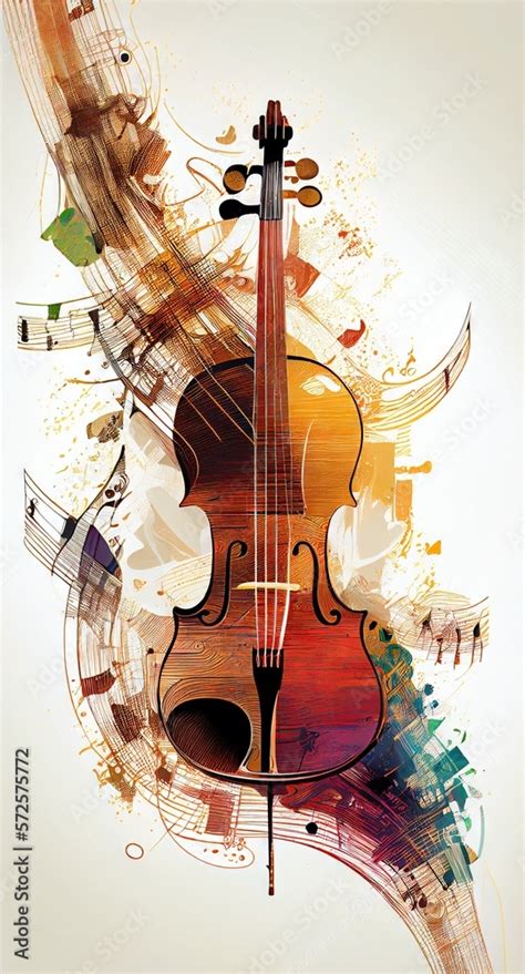 Violin. Music graphite poster, background, wallpaper. Printable artwork. Stock Illustration ...