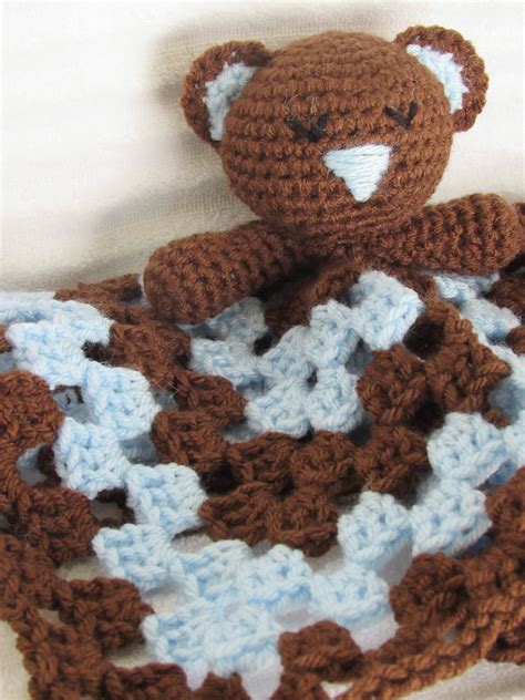 Teddy Bear Crochet Baby Blanket Baby Lovey Blanket Bear | Etsy