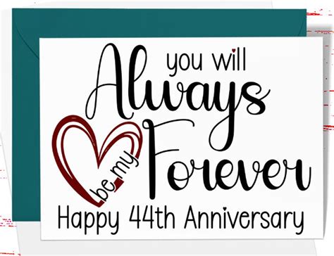 44th Anniversary Card You Will Always Be My Forever 44th - Etsy