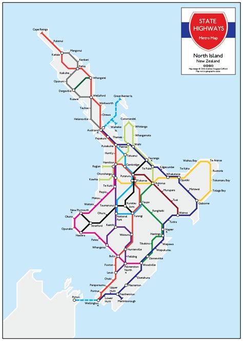 New Zealand State Highway Metro Map Prints for Sale!