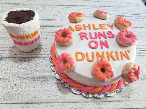 Dunkin donuts cake, complete with lumpy coffee. The cake filling is ...