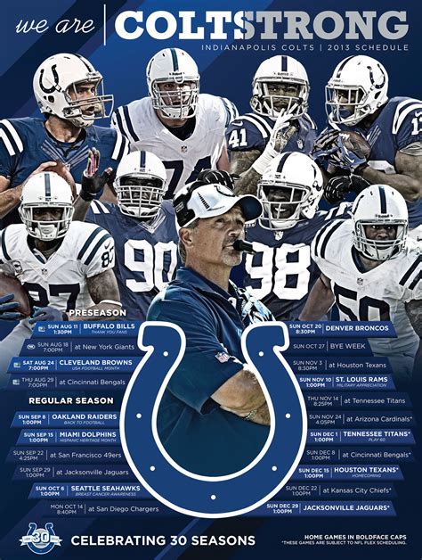 2013 Colts Schedule Poster on Behance