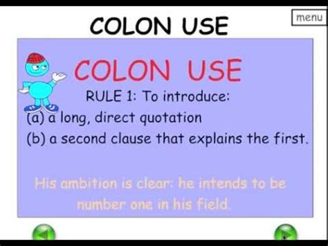 COLON USE - PUNCTUATION - Easy English Grammar - YouTube