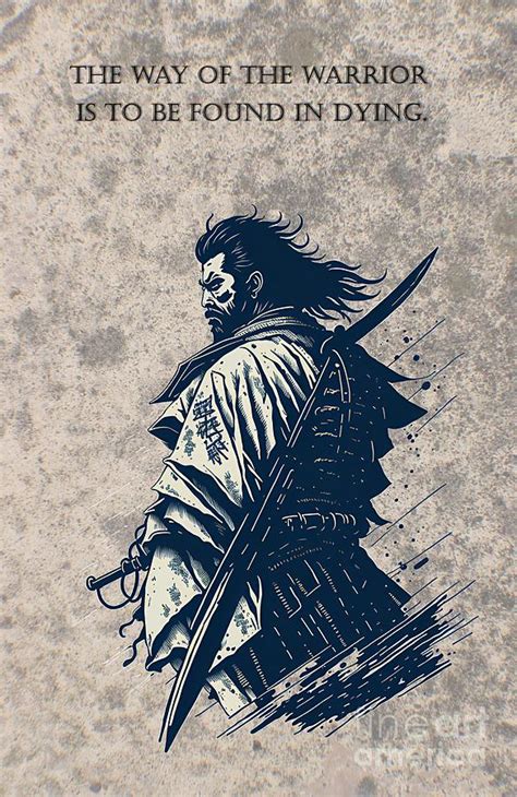 The way of warrior,Samurai Quote,Original Artwork Drawing by Drawspots Illustrations - Pixels