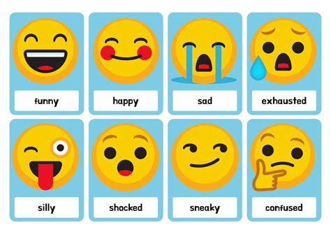 Free Printable Emoji Feelings Flashcards Flashcards, 44% OFF