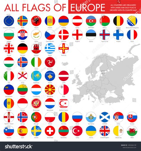 Circle Flags World Flags Europe Stock Vector (Royalty Free) 1402666139 | Shutterstock