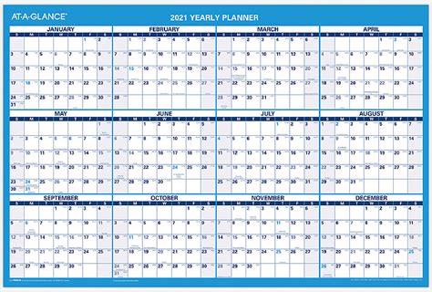 2021 Calendar At A Glance | Free Letter Templates