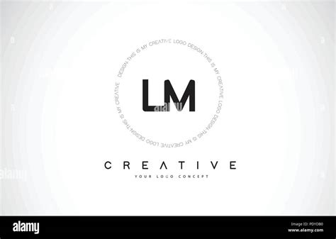 LM L M Logo Design with Black and White Creative Icon Text Letter ...