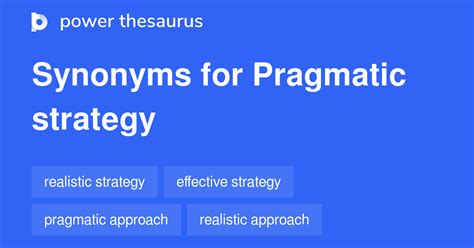 Pragmatic Strategy synonyms - 6 Words and Phrases for Pragmatic Strategy