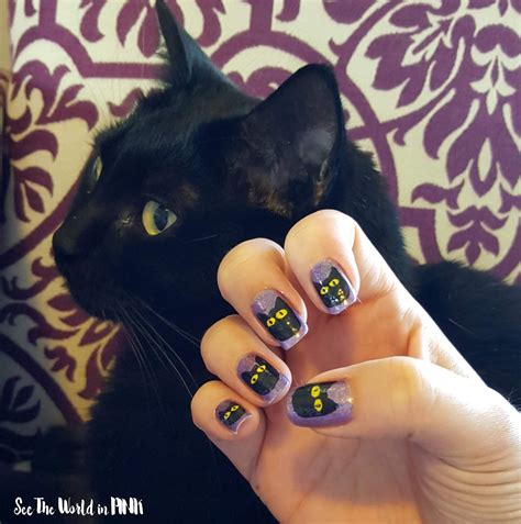 Manicure Monday - Black Cat Nail Art! | See the World in PINK