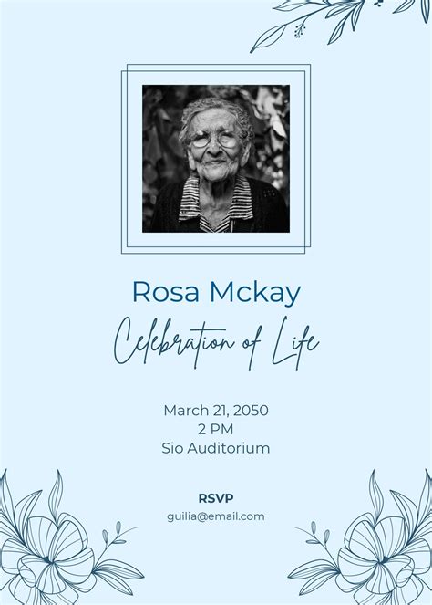 Celebration Of Life Invitation Template