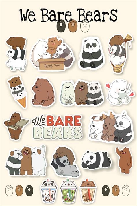 We Bare Bears Sticker | Tutoriel de dessin, Autocollants kawaii ...