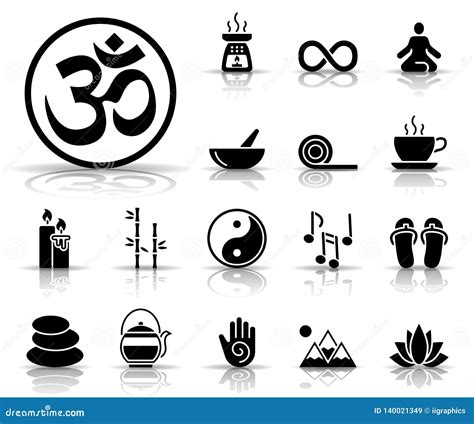 Meditation & Yoga - Iconset - Icons Stock Vector - Illustration of calm ...