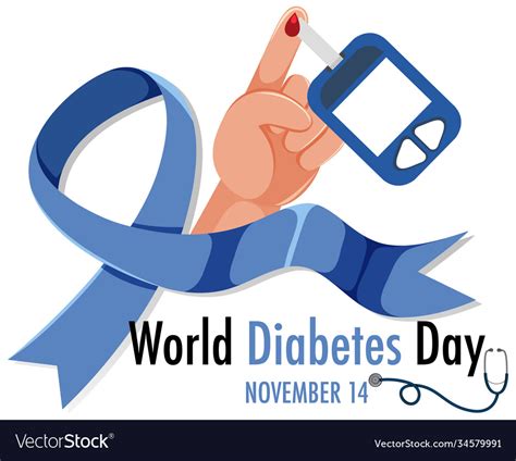 World diabetes day logo or banner with blood Vector Image