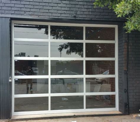 Full View [8' x 8'] Anodized Aluminum & Tempered Clear Glass Garage Door | eBay | Glass garage ...