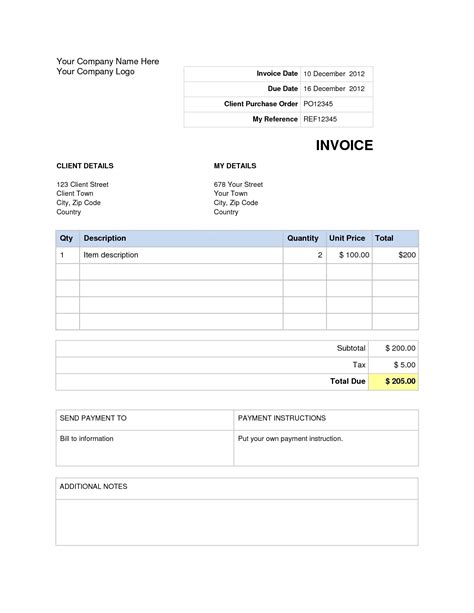 Invoice Template Microsoft Office | Invoice Template Ideas